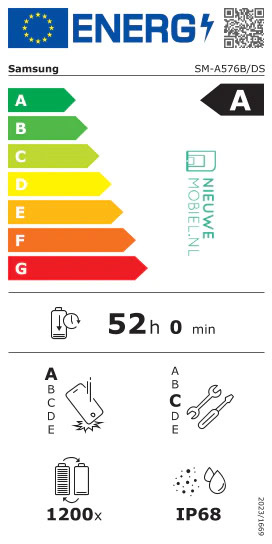 Samsung Galaxy A57 energy label Samsung Galaxy A57 energy label
