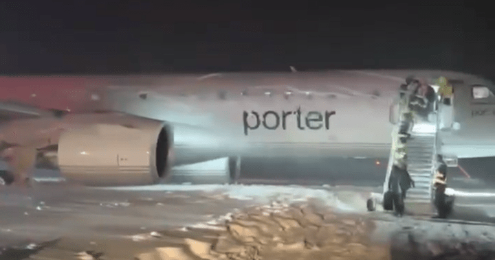 Porter flight from Toronto ‘stuck in the snow’ after sliding at Halifax airport
