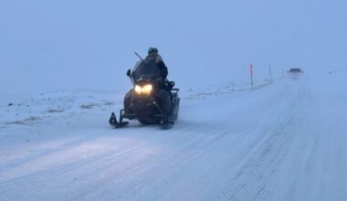 Trucks, snowmobiles patrolling Iqaluit after polar bear sighting