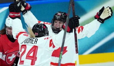 What a six-word message written on a hockey stick means for Canada’s women’s team in Milan