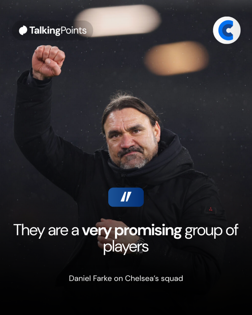 Leeds manager Daniel Farke discussing Chelsea's squad