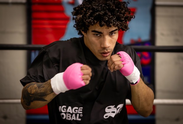 MMA fighter Imanol Rodriguez trains for his UFC debut on the Feb. 28 card in Mexico City, on Friday, Jan. 30, 2026 at the Sanchez Boxing MMA gym in Santa Rosa.  (John Burgess/The Press Democrat)