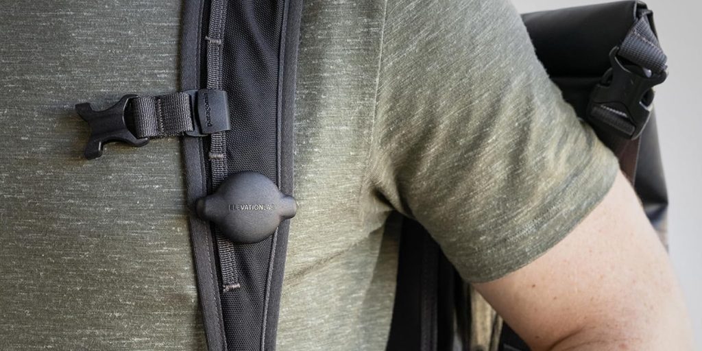 A person wearing a backpack