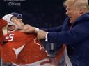 Donald Trump shared an AI-generated video of himself, in a suit, playing alongside Team USA and scoring a goal against Canada.