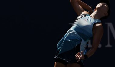 Wang Xinyu in action ahead of the WTA Cluj-Napoca Open.