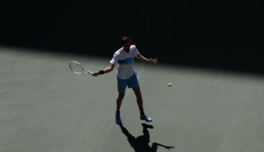 Daniil Medvedev in action ahead of the ATP Dubai.