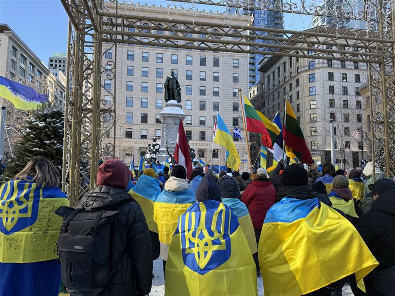 Montrealers mark four years since Russian invasion of Ukraine with rally of solidarity