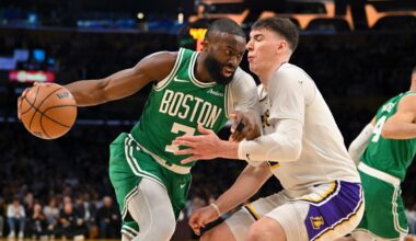 Jaylen Brown, Payton Pritchard lead Celtics past Lakers for season sweep