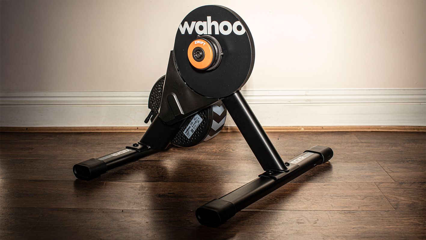 Wahoo Kickr Core 2 smart trainer against a wall