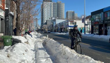 bike lanes still covered in snow
