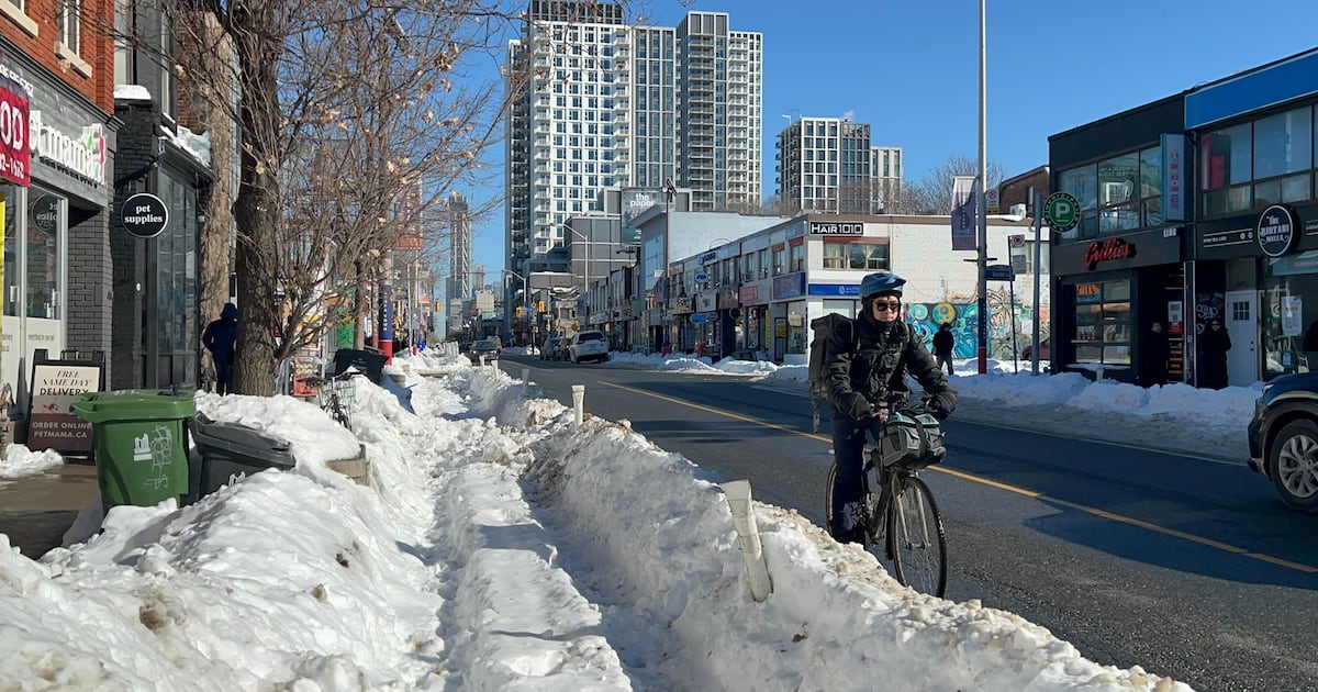 bike lanes still covered in snow