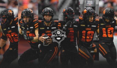 Six Lions Named To West Division All-cfl Team