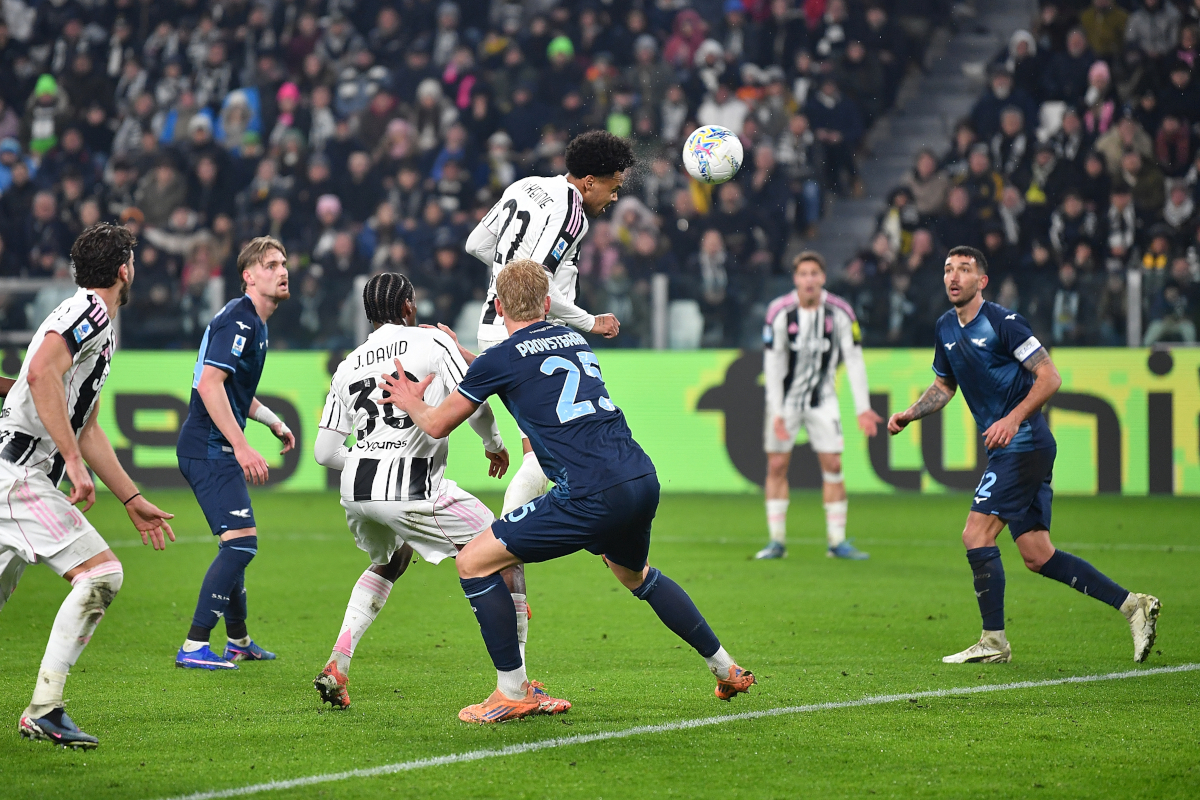 TURIN, ITALY - FEBRUARY 08: Weston McKennie of Juventus FC scores a goal during the Serie A match between Juventus FC and SS Lazio at Allianz Stadium on February 8, 2026 in Turin, Italy. (Photo by Valerio Pennicino/Getty Images)