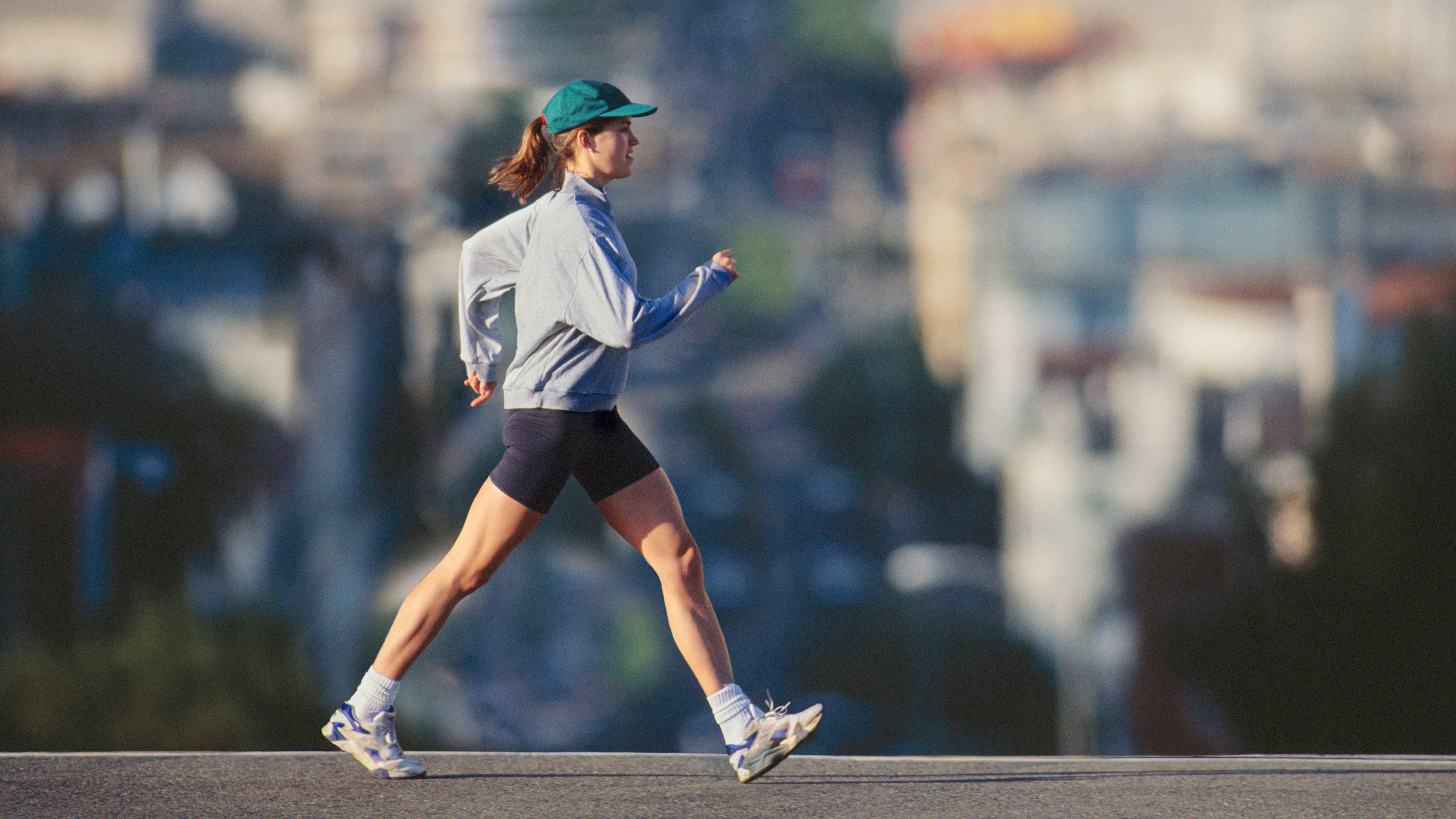 A woman doing power walking