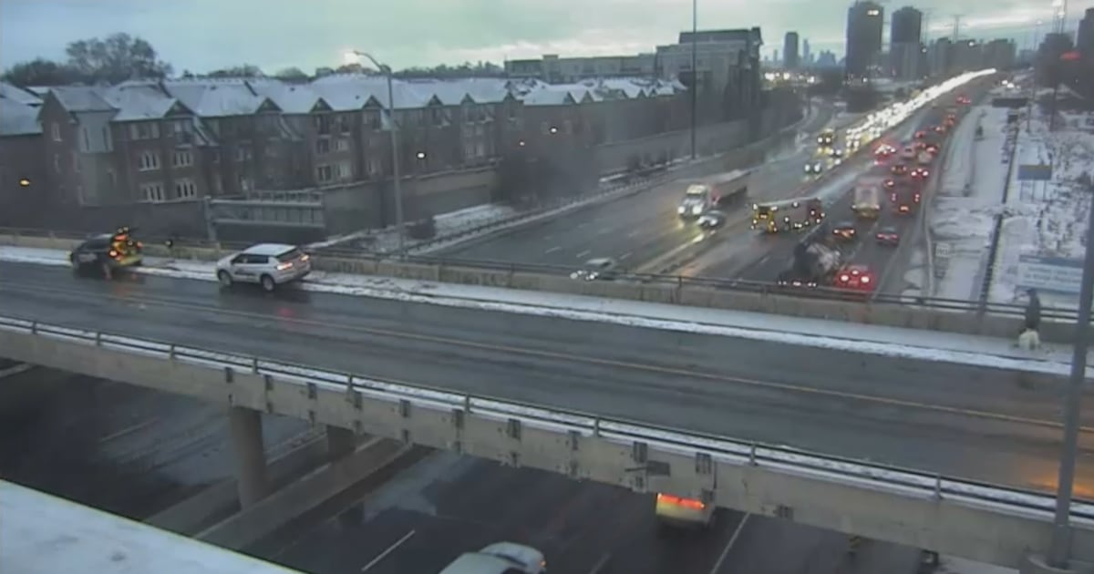 Water main break causing delays on Gardiner near Park Lawn Road