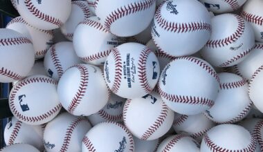 A basket of Major League Baseballs
