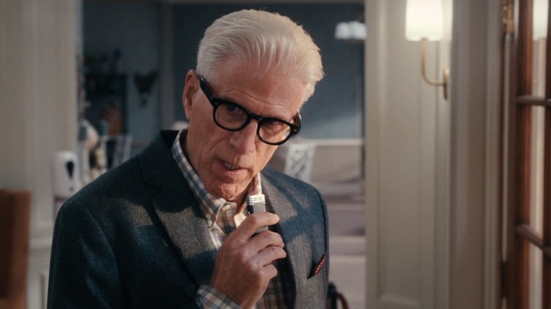 Charles speaking into a voice recorder on A Man on the Inside S1E2