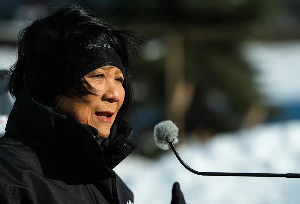 Mayor Olivia Chow gives a snow removal update at one of Toronto’s snow dump sites in North York, Ont., on Wednesday, January 28, 2026. THE CANADIAN PRESS/Laura Proctor