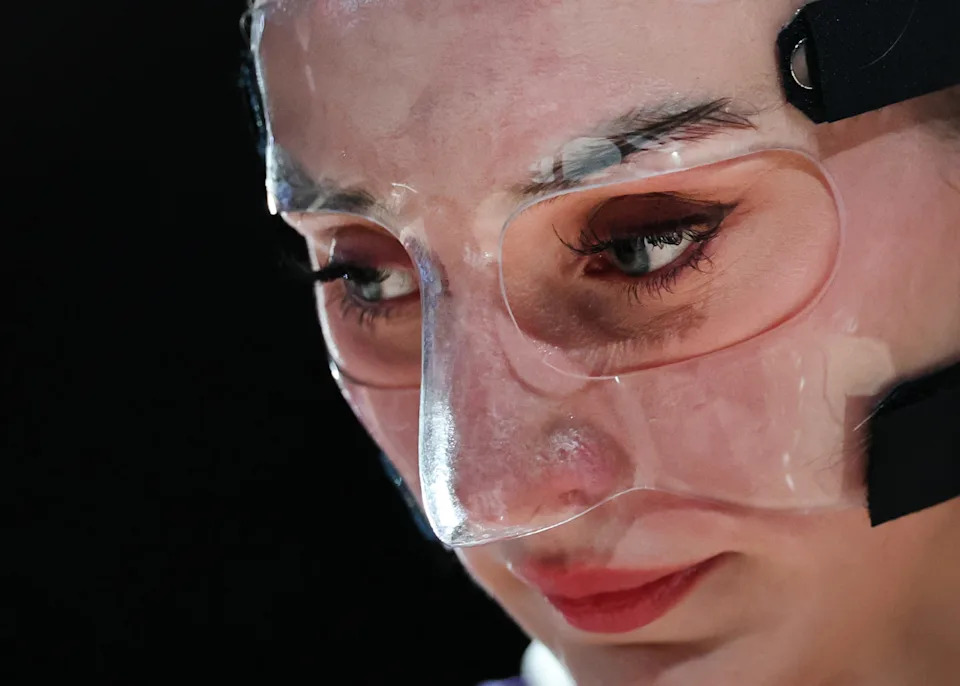 Cameron Brink of the Breeze looks on against the Laces.