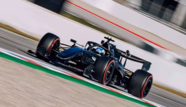 F1 car during Barcelona testing 2026