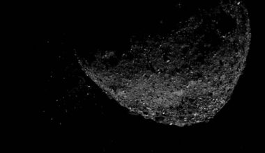 Asteroid Bennu ejecting particles.