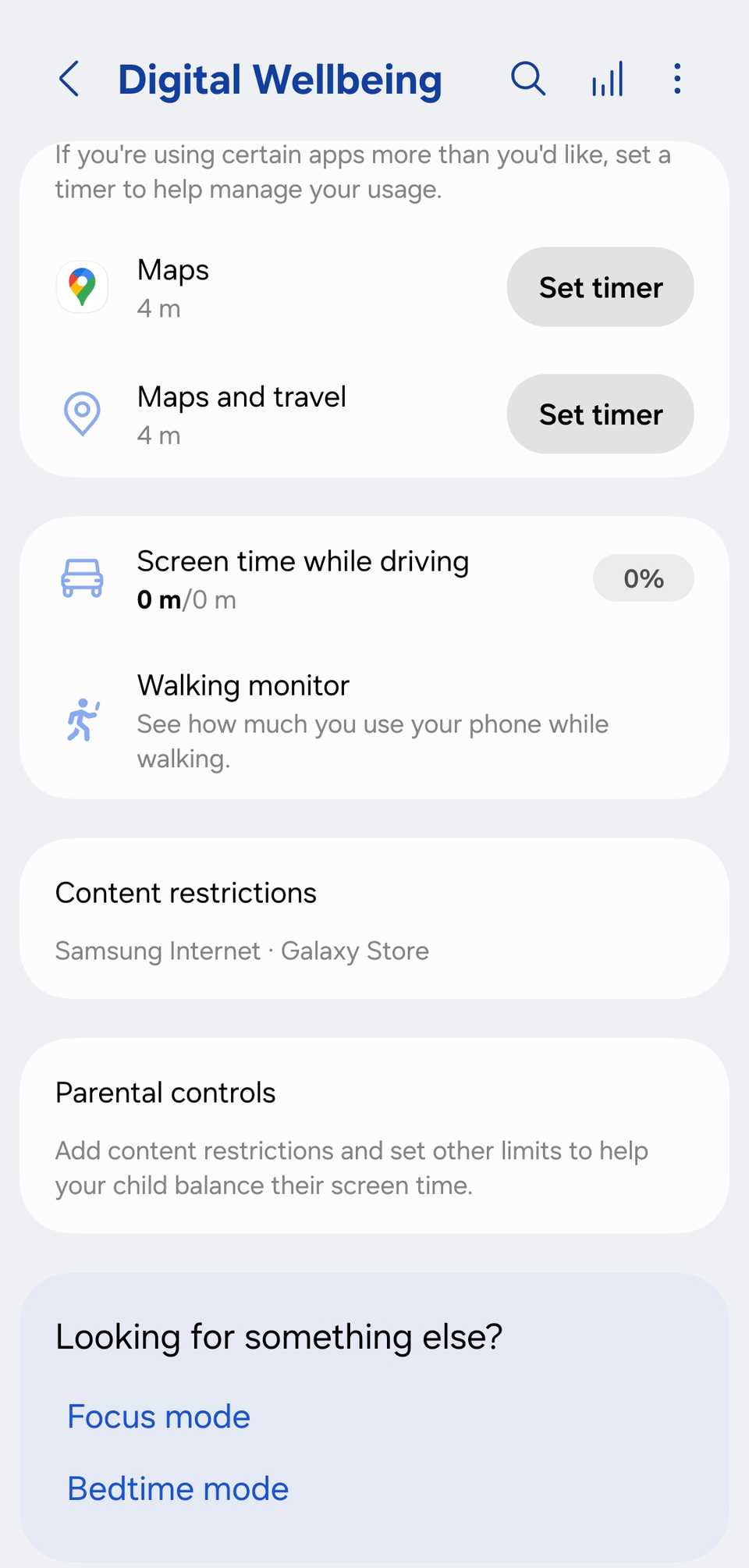 Samsung well being menu