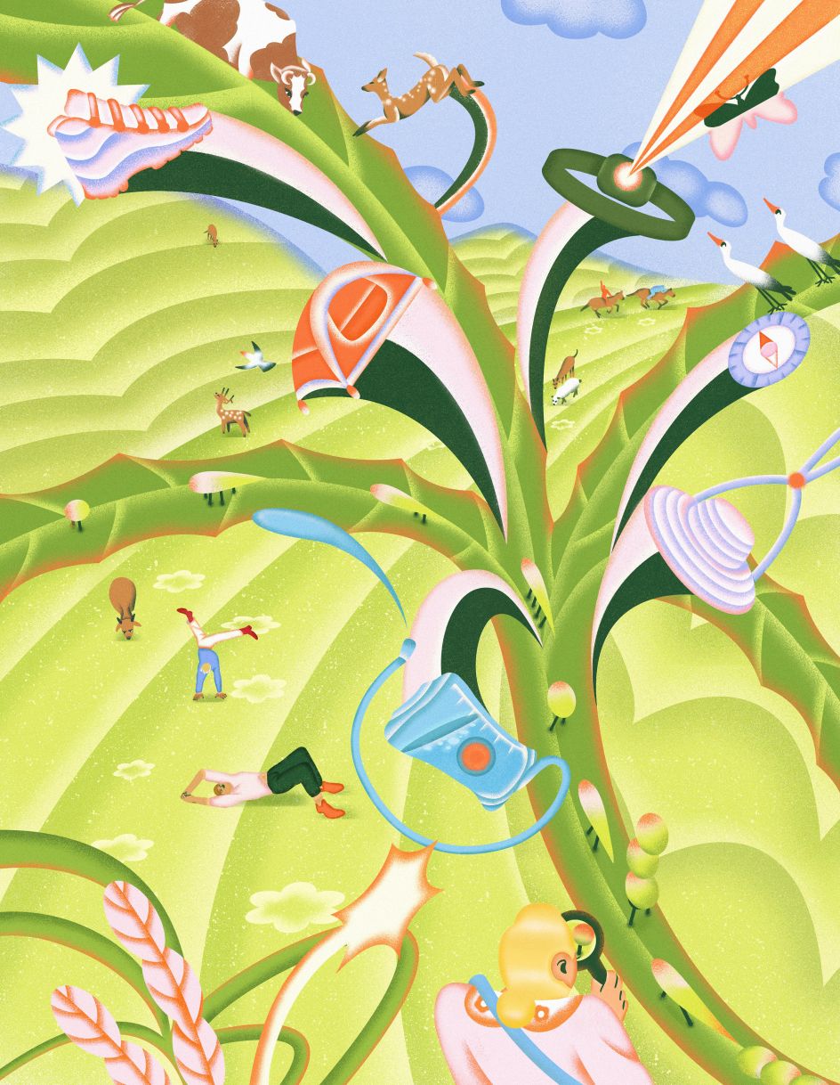 Three images from Chiara's essentials series relating to mountain, sea and city settings