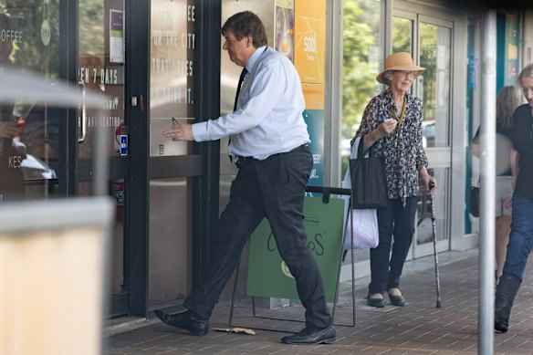Christopher Edwards pops out for his morning coffee. 