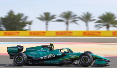 Fernando Alonso of Spain driving the (14) Aston Martin F1 Team AMR26 Honda on track during day two of F1 Testing at Bahrain International Circuit on February 12, 2026 in Bahrain, Bahrain. (Photo by Zak Mauger/LAT Images for Pirelli)