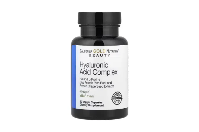 Best supplements for beautiful skin: California Gold Nutrition Hyaluronic Acid Complex with L-Proline