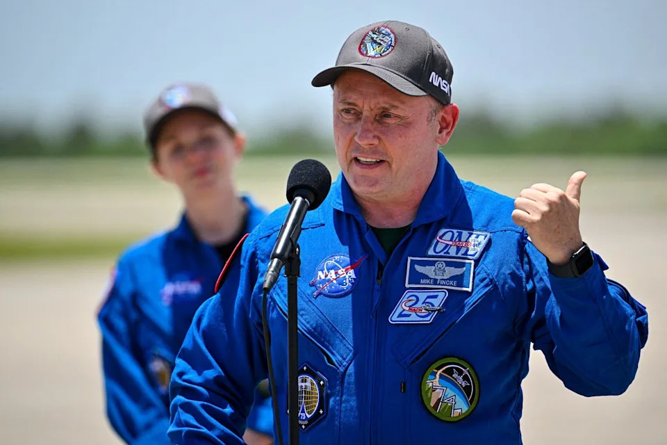 Fincke, a retired Air Force colonel chosen by NASA as an astronaut in 1996, has logged 549 days in space over four missions (AFP via Getty Images)