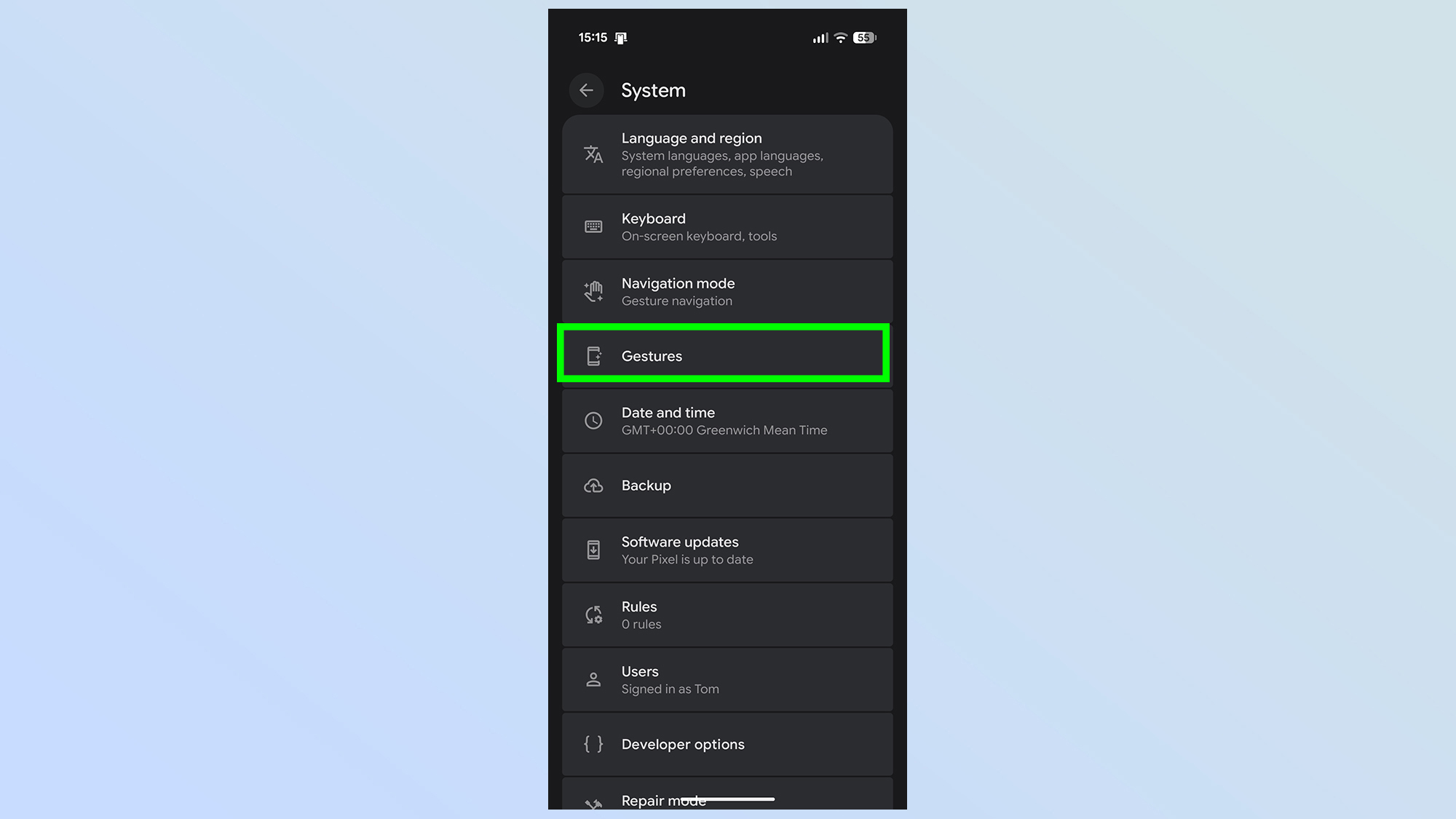 how to set up android to open up camera with double tap gesture