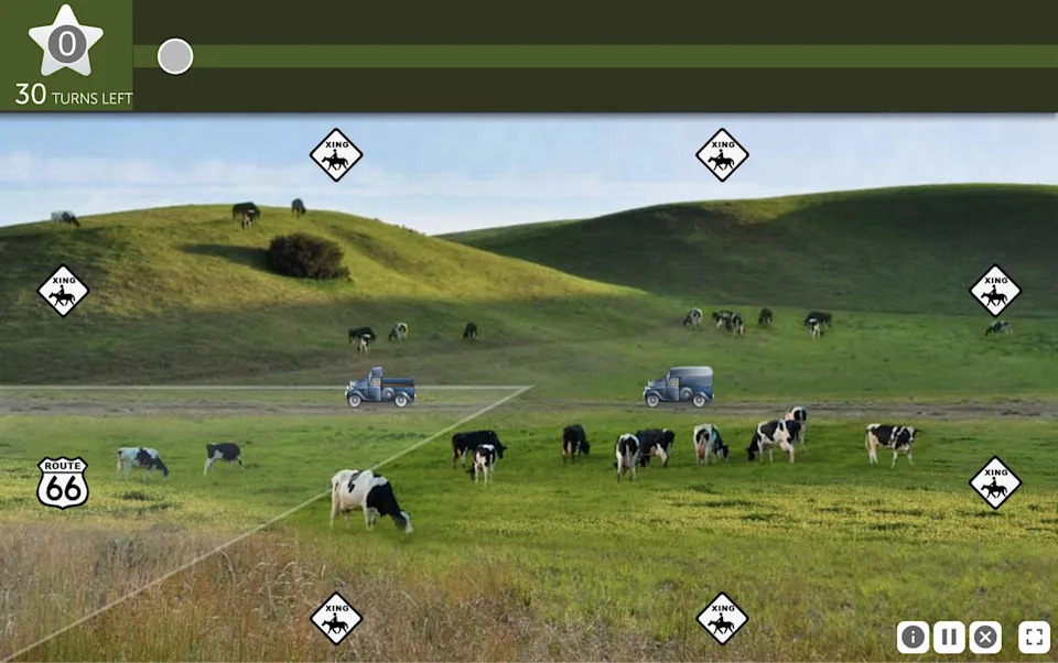 Screenshot of Double Decision game on the medium level. (BrainHQ)