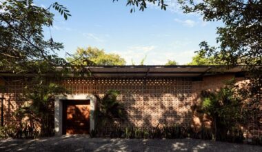 porous brick partitions enclose garden within costa rica residence