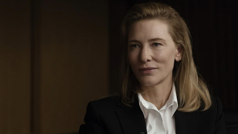 Cate Blanchett as Lydia Tár smiling in Tár