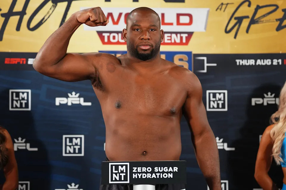 Karl Williams - 2025 PFL World Tournament 10: Finals Ceremonial Weigh In in Fort Lauderdale, Florida, Wednesday, Aug. 20, 2025. (Cooper Neill / PFL)