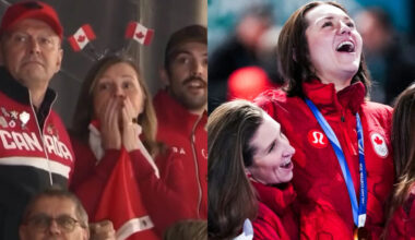 'Canada's mom right there! Give her tickets to everything!': Parents of Olympic gold medalist Isabelle Weidemann charm the Internet with their cheers