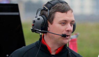 Joe Gibbs Racing Crew chief Christopher Gabehart on the grid during qualifying for the NASCAR Xfinity Series Drive Sober 200 at Dover International Speedway on October 1, 2016 in Dover, Delaware.