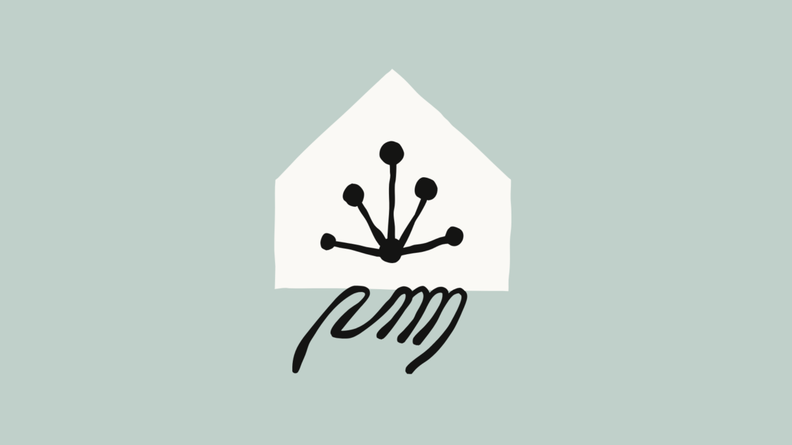 An illustration of a hand holding a shape created by Anthropic.