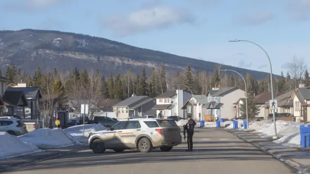 Police on street in tumbler Ridge