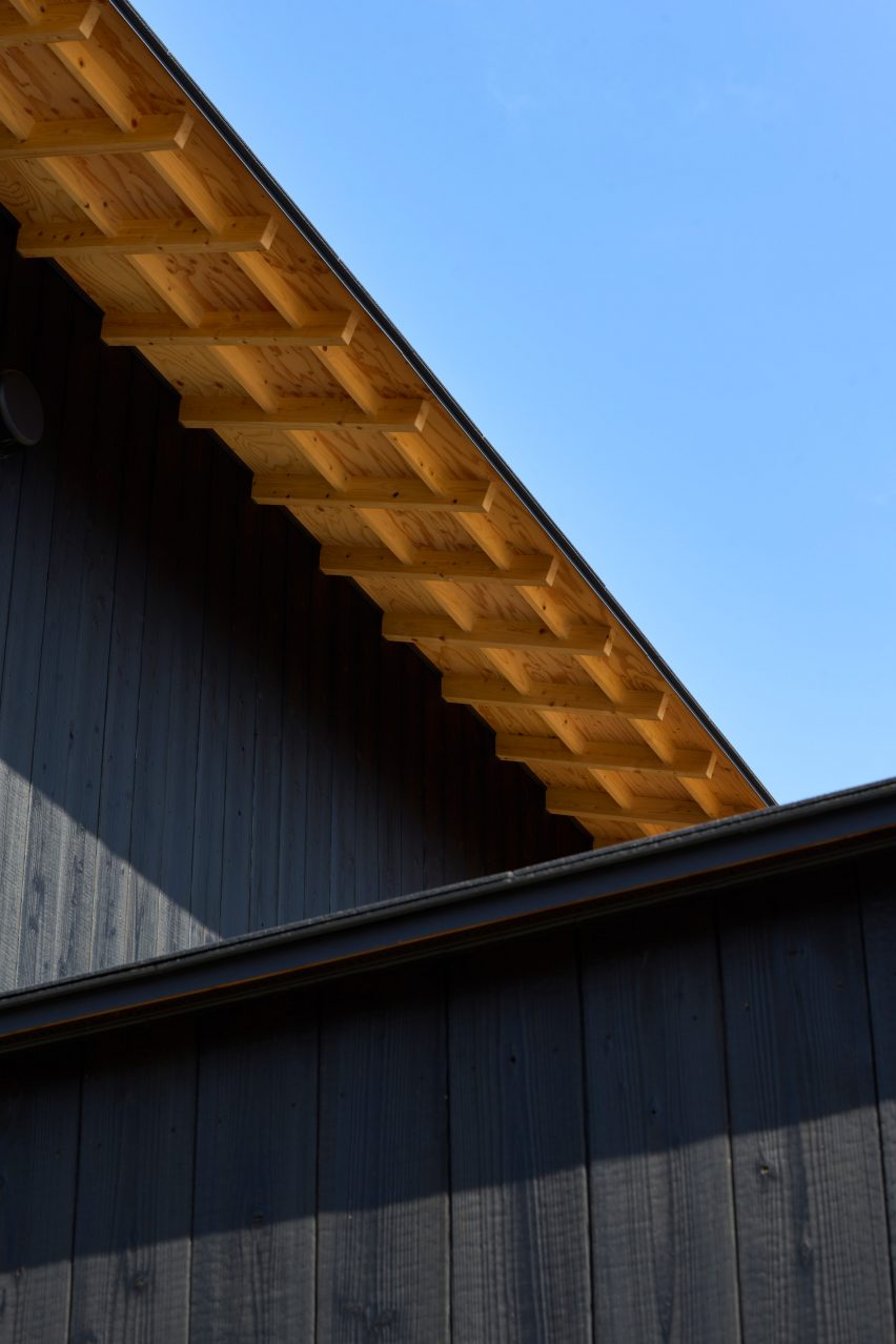Detail of a timber eave in a Japanese house