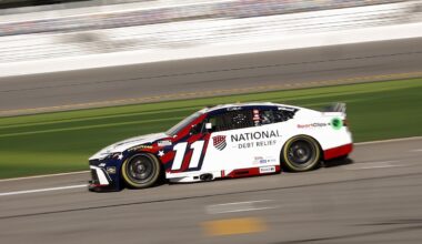 2025 Daytona 500 - Denny Hamlin in the #11 National Debt Relief Joe Gibbs Racing Toyota. Image supplied by Joe Gibbs Racing