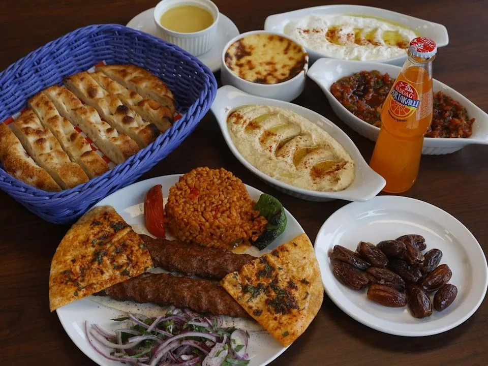  Items representing a combination meal offered during Ramadan at Sultan Suleyman Turkish Cuisine on Carling Avenue.