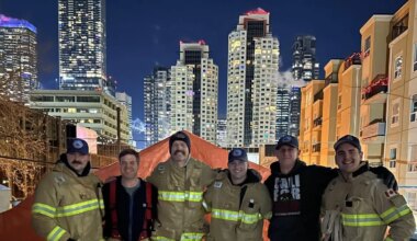 Edmonton Firefighters Rooftop Campout for Muscular Dystrophy