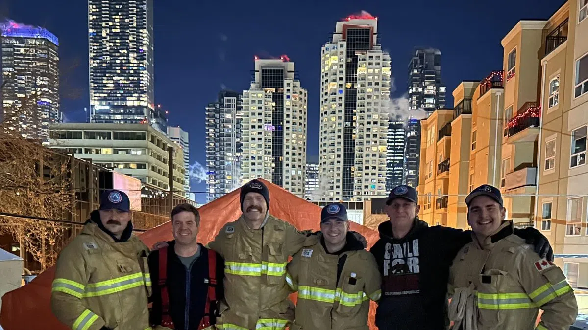 Edmonton Firefighters Rooftop Campout for Muscular Dystrophy