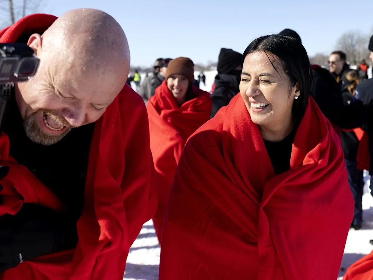 Photos: Montreal police take annual polar plunge