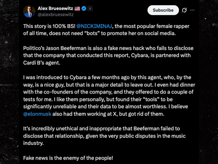 nicki minaj subs about bots