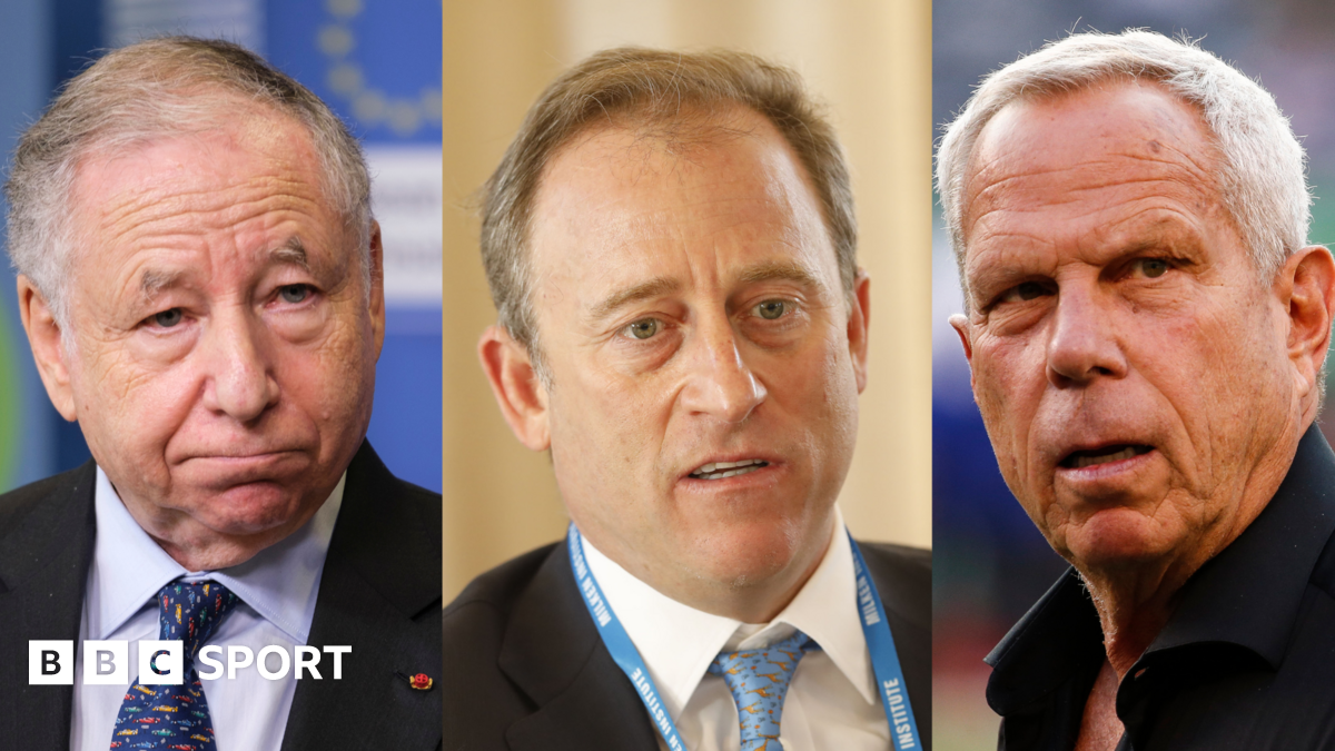 A composition image of Jean Todt, Josh Harris and Steve Tisch