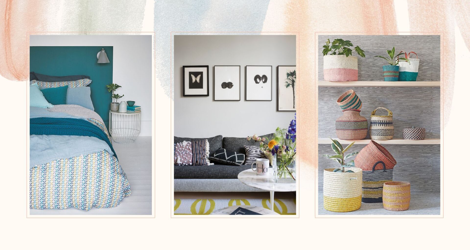 Collage of interior images to support interior design tricks to refresh a room