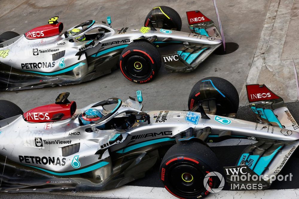 Russell outscored Hamilton during their seasons together; he won here in Brazil in 2022’s porpoising-prone W13